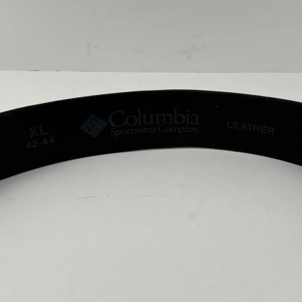 Columbia Leather Belt Mens XL 42-44 Black Stitched Casual Utility - Picture 5 of 5